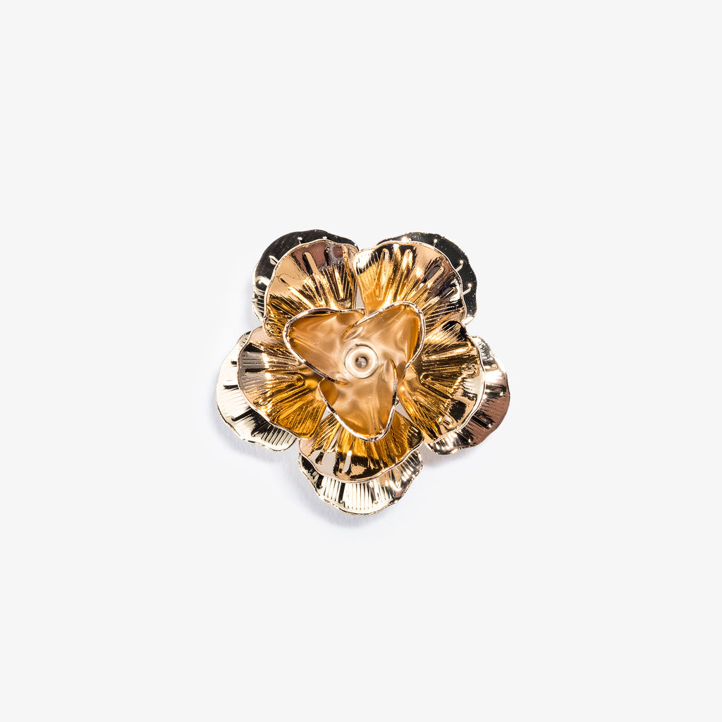 Gold Silk Flower Lapel Pin